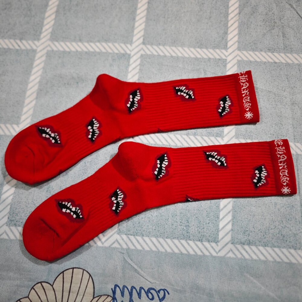 Neighborhood × Undercover Collaboration Red Lips Pattern Long Socks